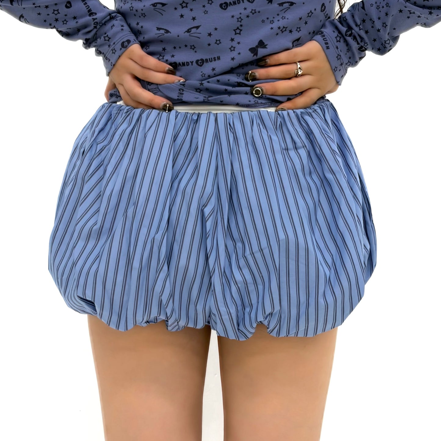 [fa.er.ie] cotton volume shorts / stripe / バルーンショーツ