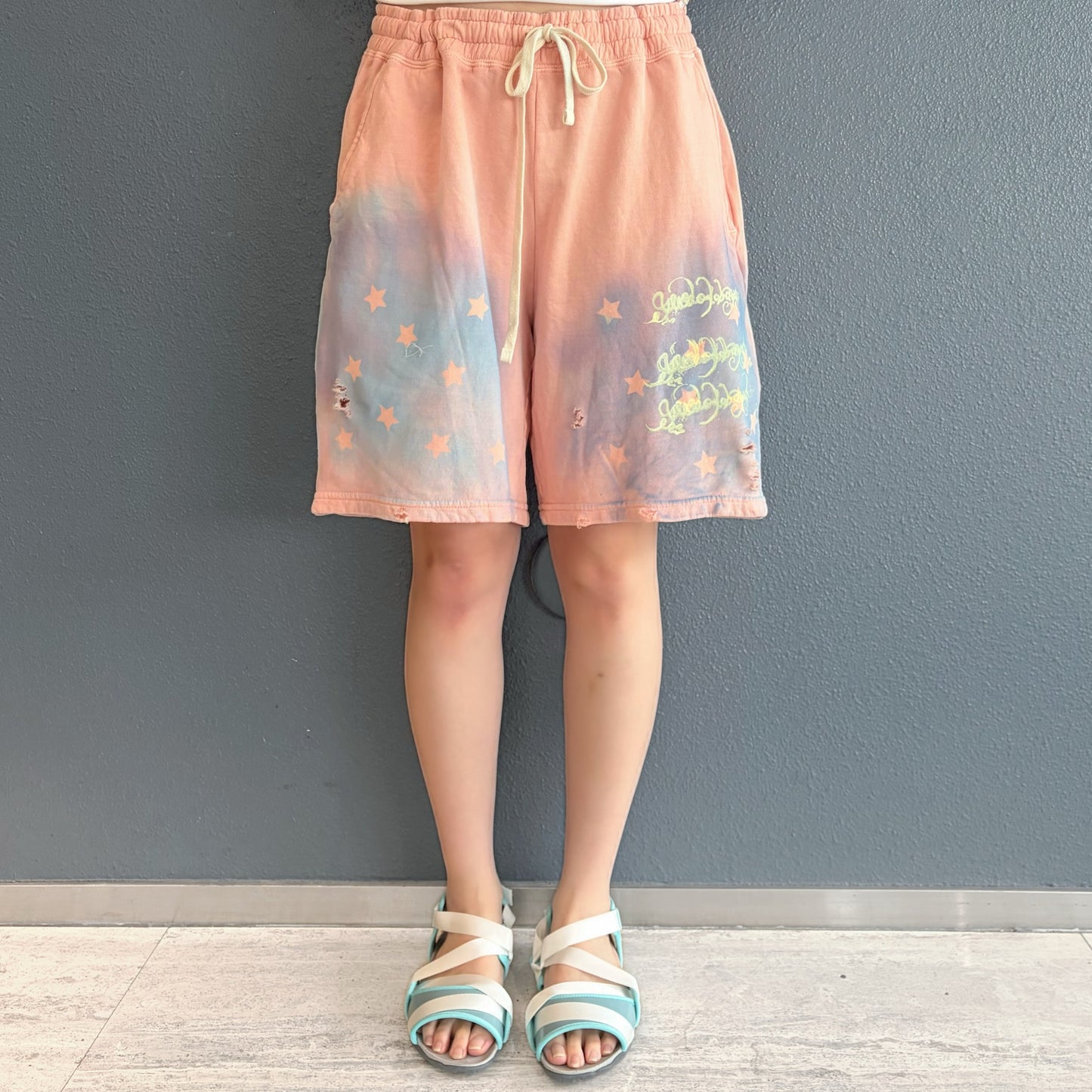 Paint half pants / PINK B / ペイントハーフパンツ