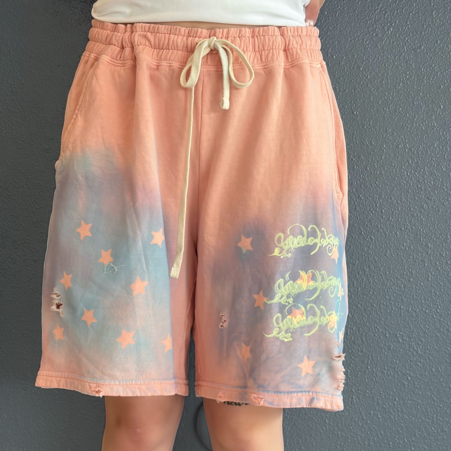 Paint half pants / PINK B / ペイントハーフパンツ