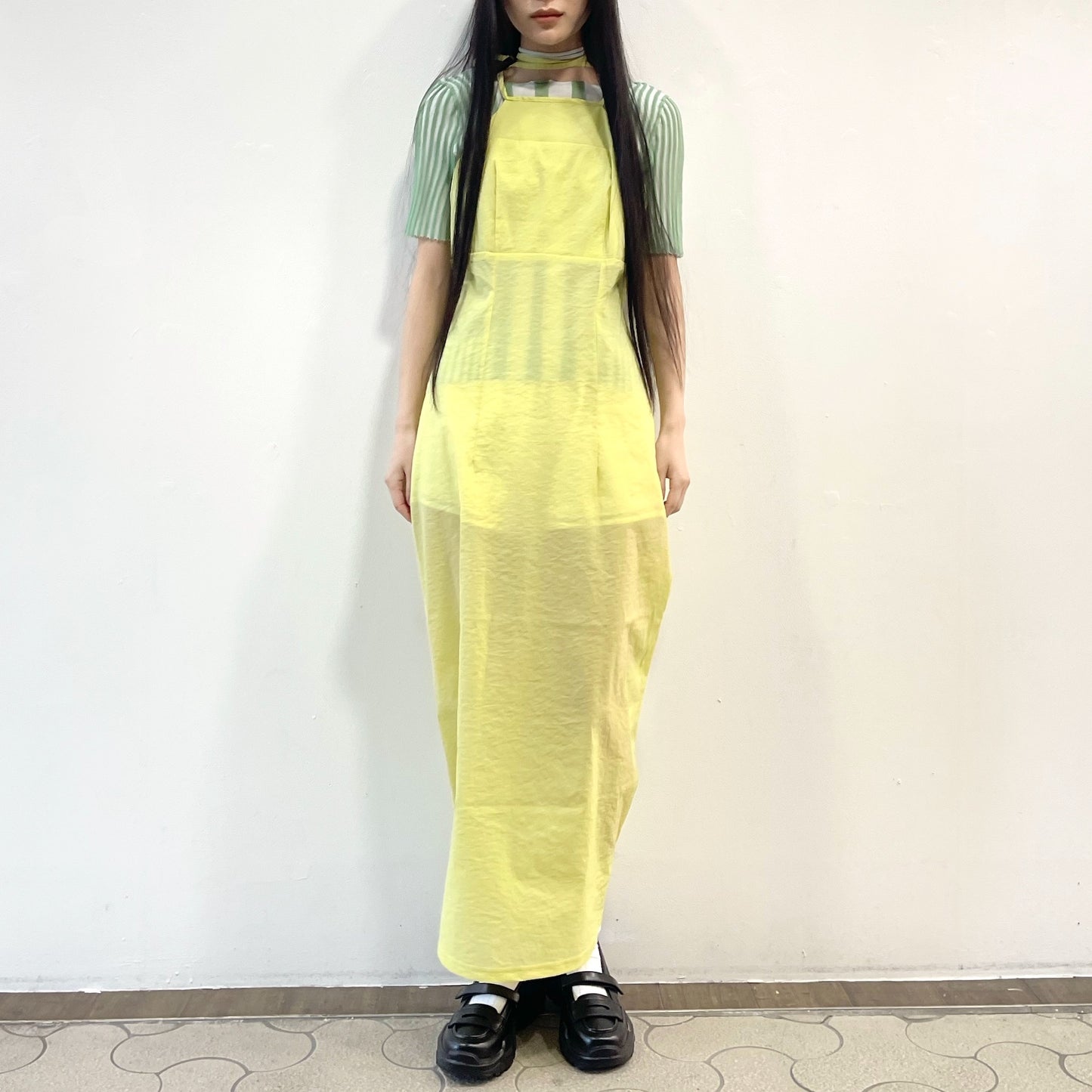 Ribbon chorker dress / Lime / リボンチョーカーワンピース