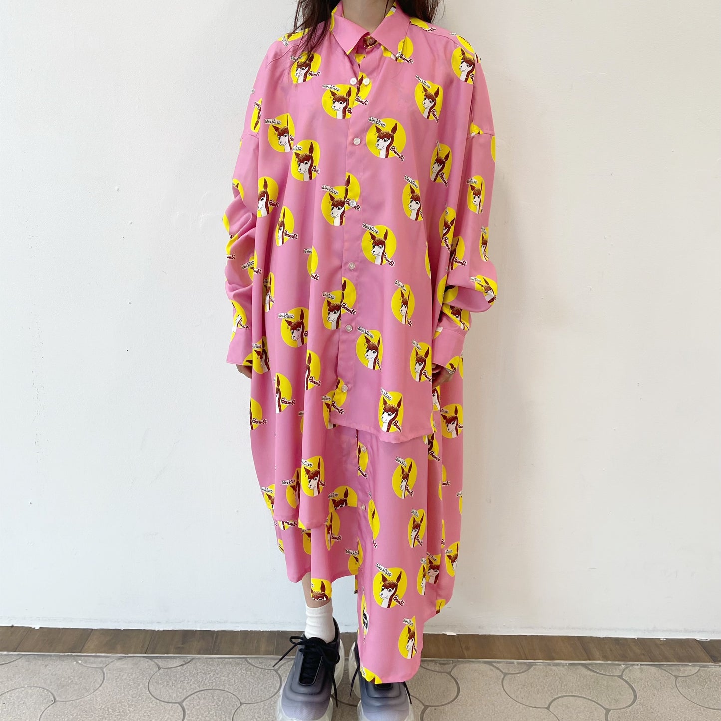 LAYERED SHIRT COLLABORATION WITH JAMIE REID. / PINK WHO KILLED BAMBI /  レイヤードシャツ | シープ / SHEEP | KIDILL