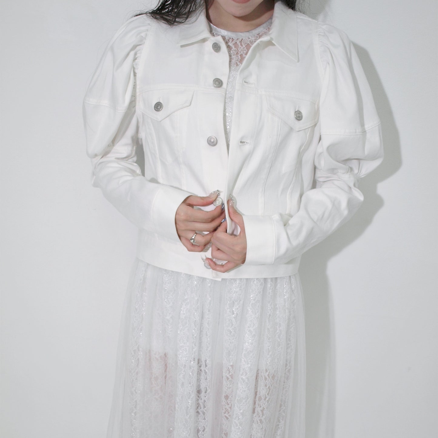 Puff sleeve jacket / White / パフスリーブジャケット