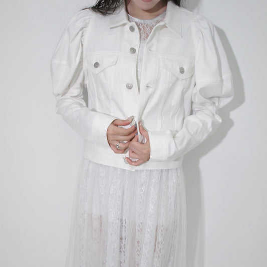 Puff sleeve jacket / White / パフスリーブジャケット