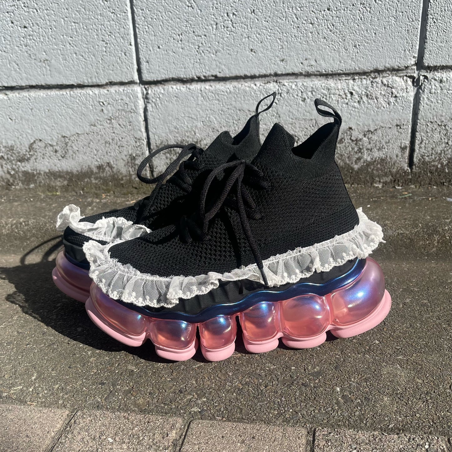 SHEEP limited】NEW JEWELRY TARTE LACE / BLACK x PINK / MIKIOSAKABE