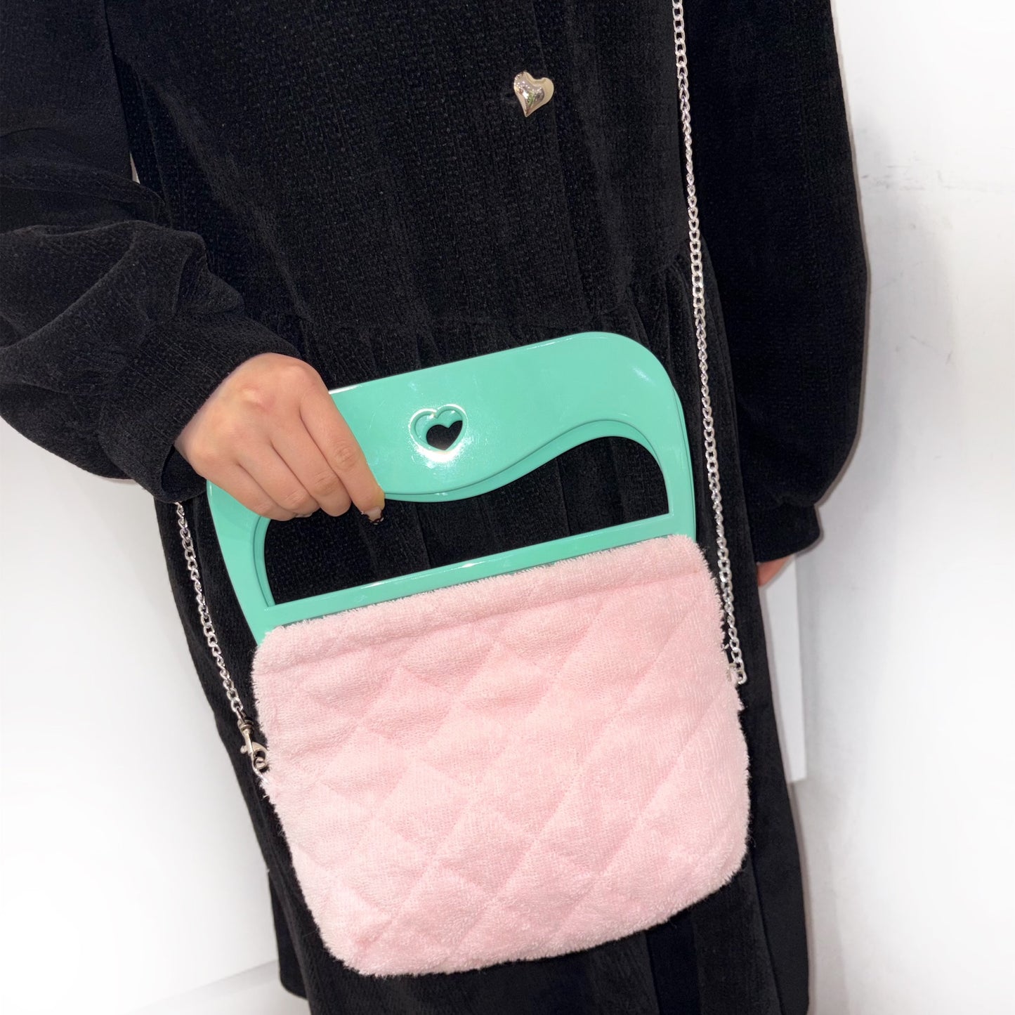 【SHEEP EXCLUSIVE】 DOLLY QUILTED BAG / PINK x MINT / ドーリーキルトバッグ