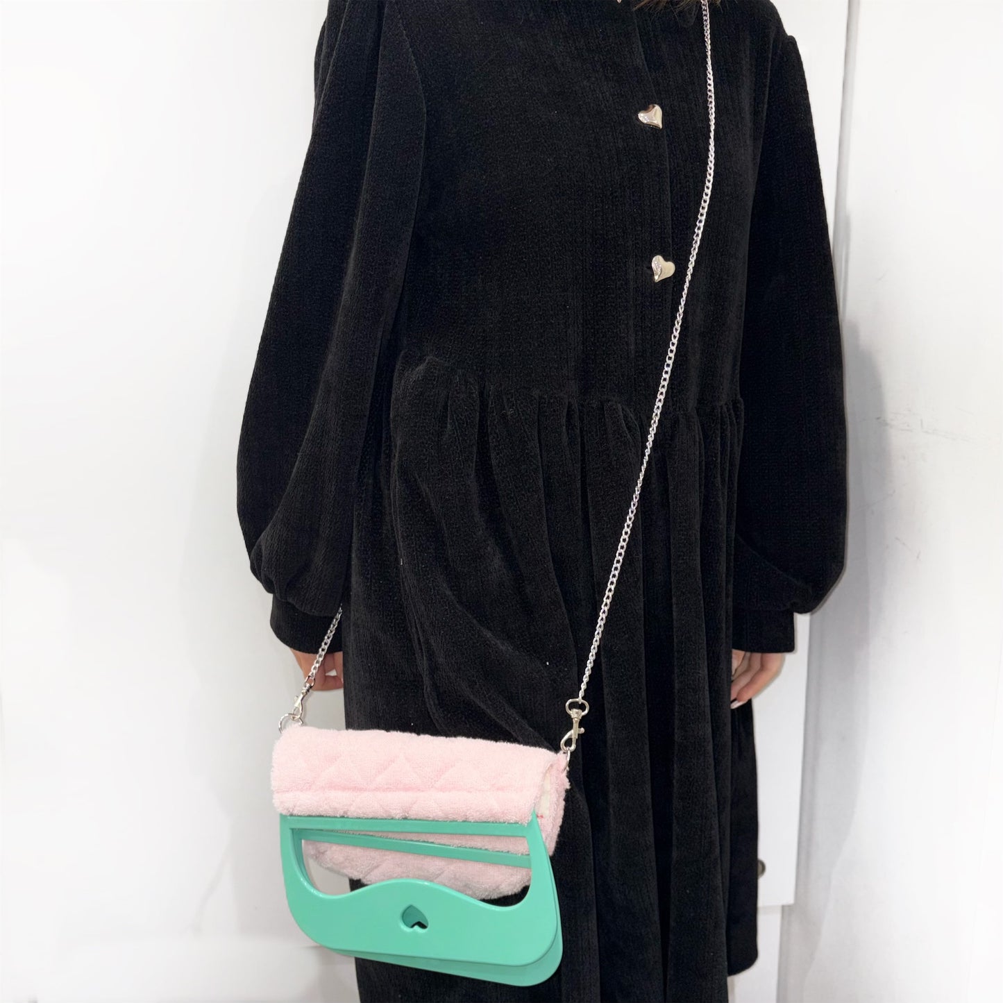 【SHEEP EXCLUSIVE】 DOLLY QUILTED BAG / PINK x MINT / ドーリーキルトバッグ