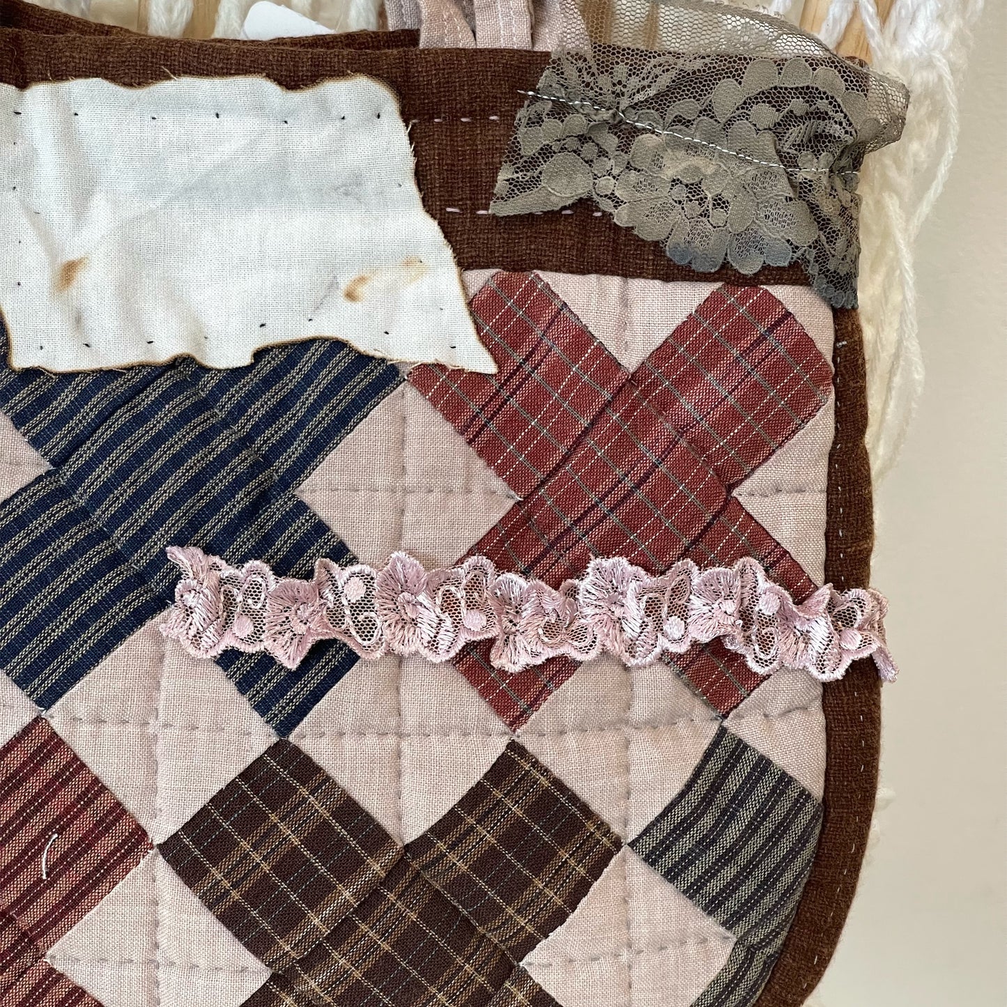 Patch work Bag+ / Brown / パッチワークトートバッグ