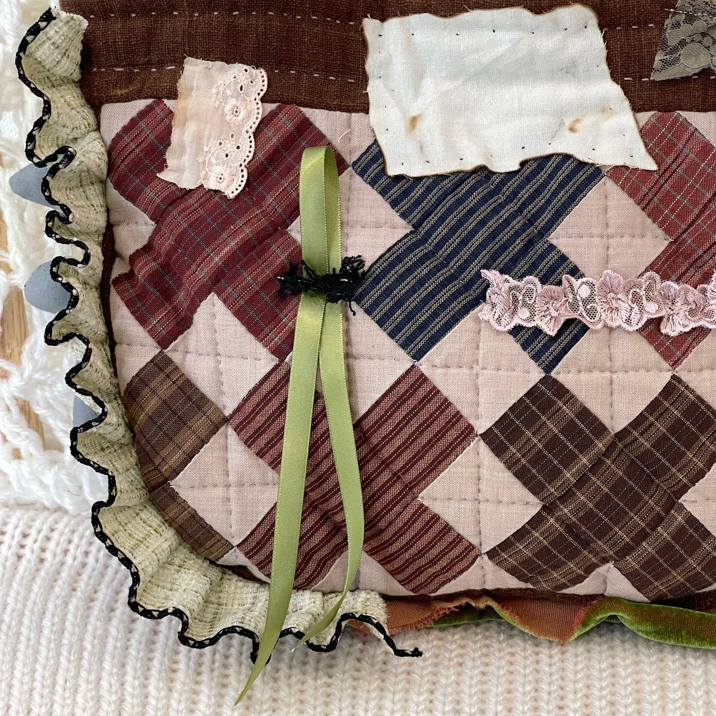 Patch work Bag+ / Brown / パッチワークトートバッグ