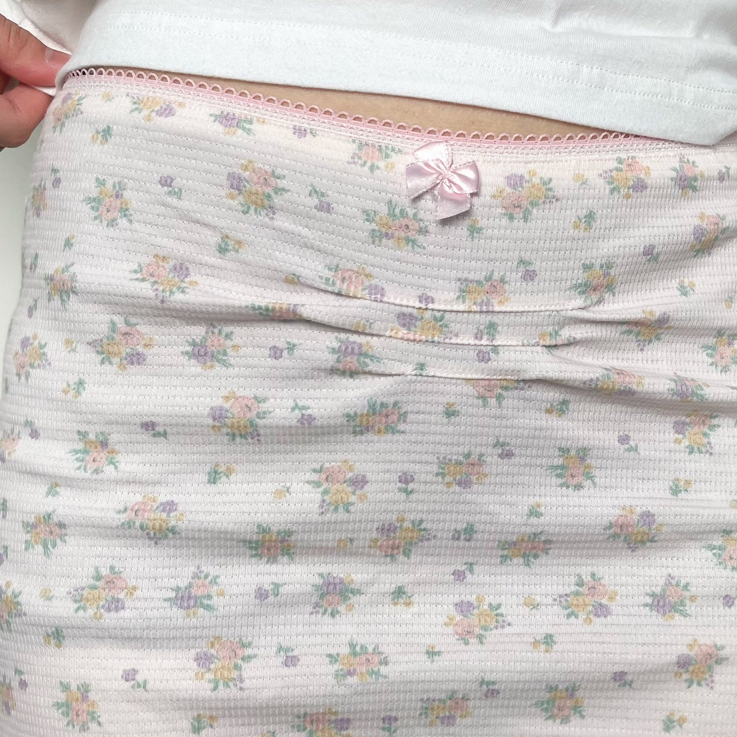 MINI SOMETHING / PINK / フラワーパターンミニスカート