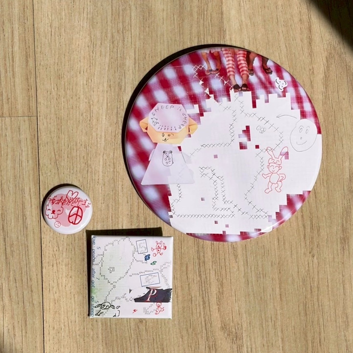 【SHEEP SOUVENIR】♡love & sheep✌︎ button badge set / 缶バッジセット