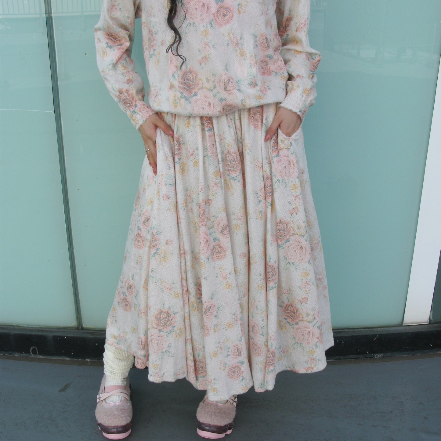 WORN FLORAL DRESS / WORN FLORAL / フラワーパターンドレス