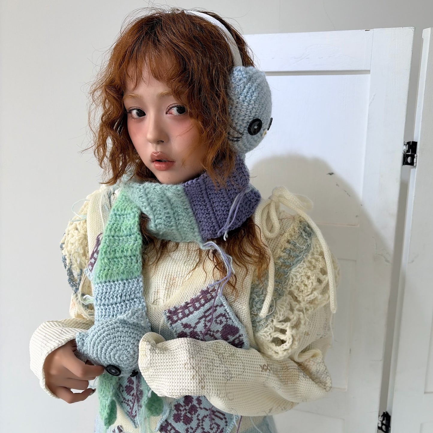 Cat earmuff / Blue / キャットイヤーマフラー