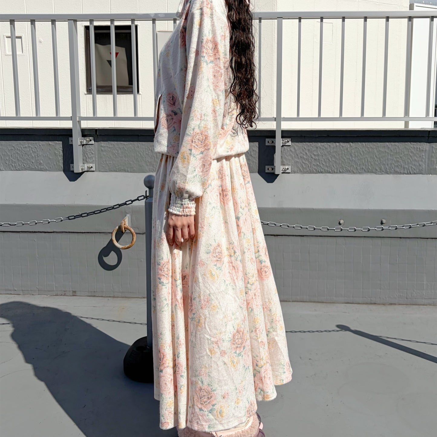 WORN FLORAL DRESS / WORN FLORAL / フラワーパターンドレス