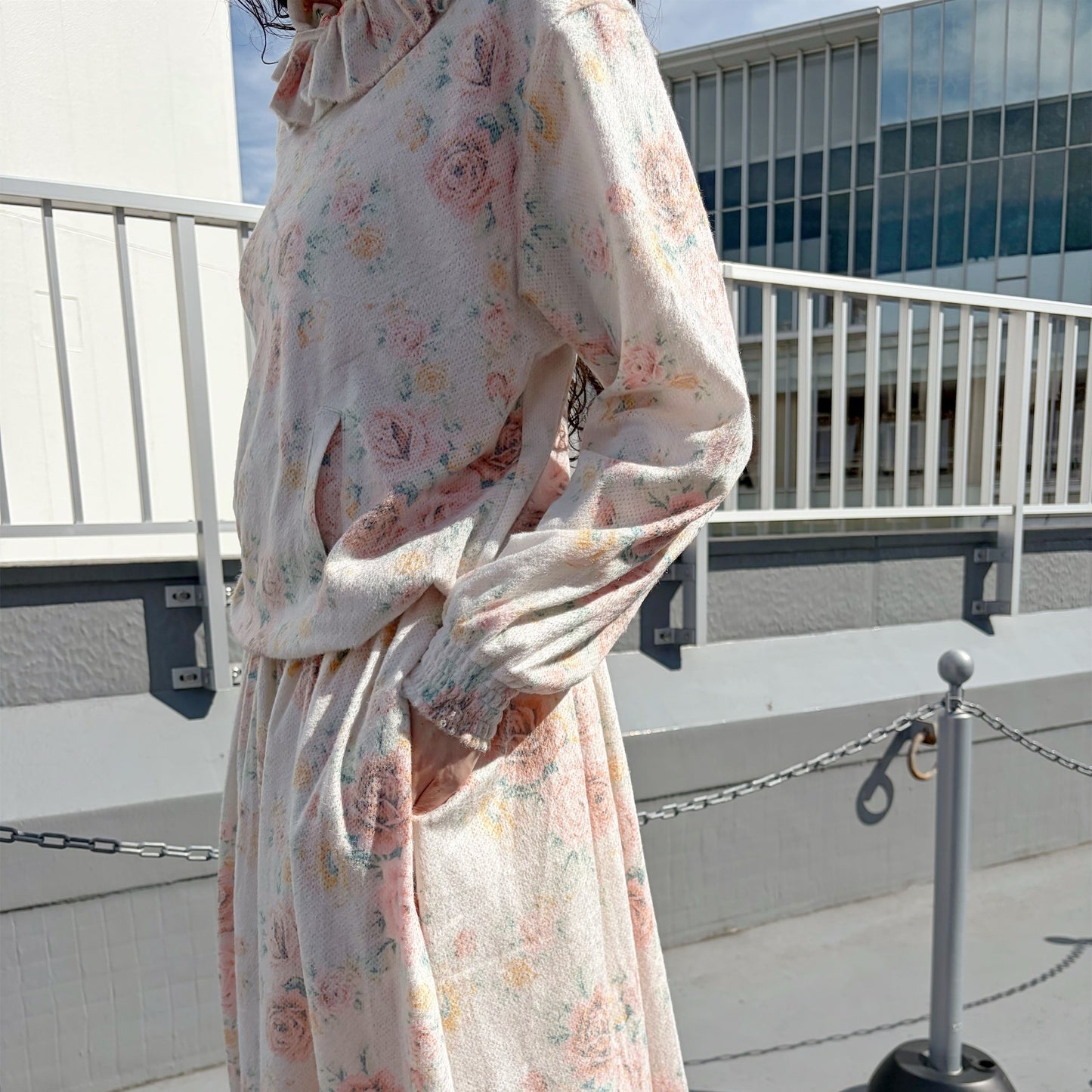 WORN FLORAL DRESS / WORN FLORAL / フラワーパターンドレス
