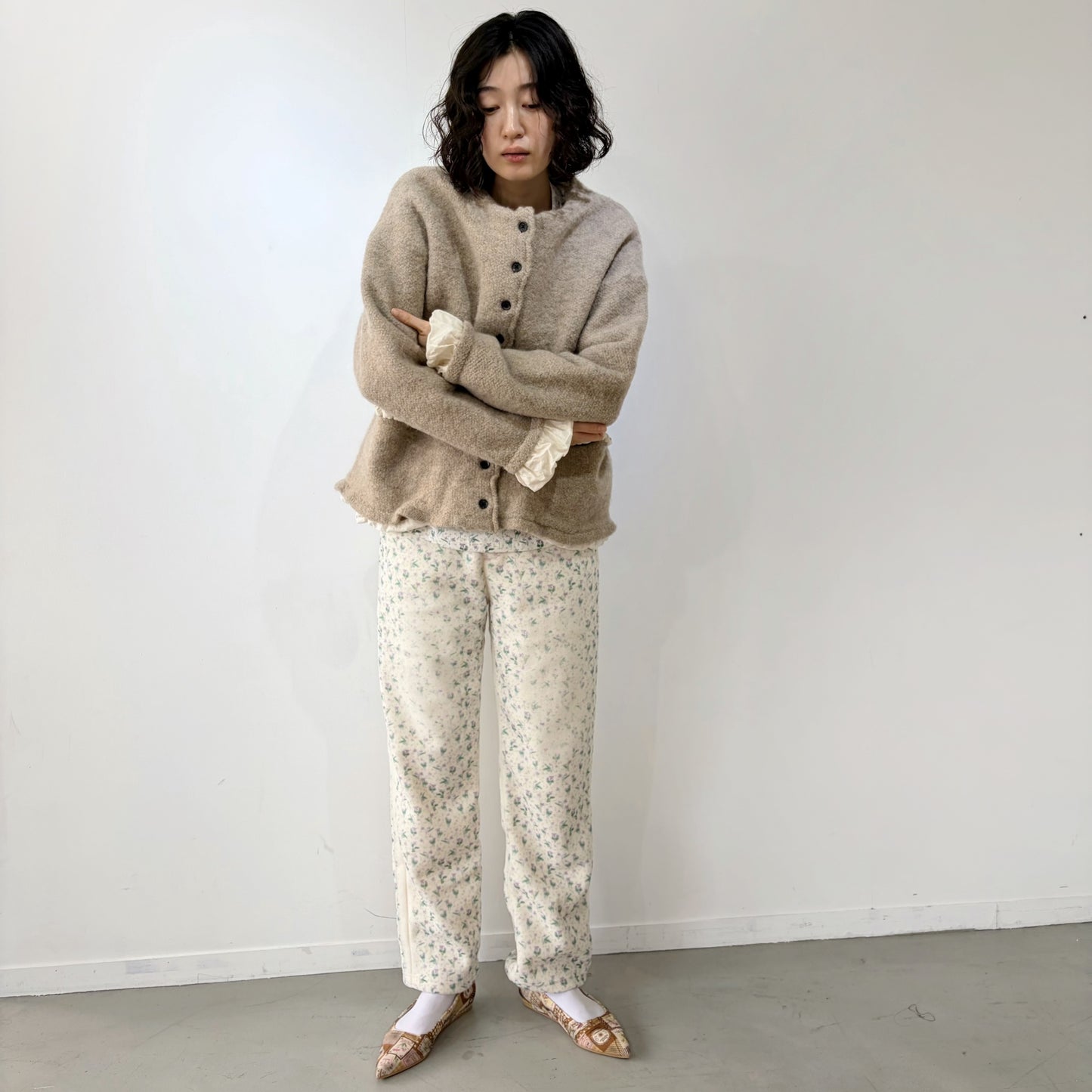 MAMA'S FLAT / BEIGE / プリントパンプス