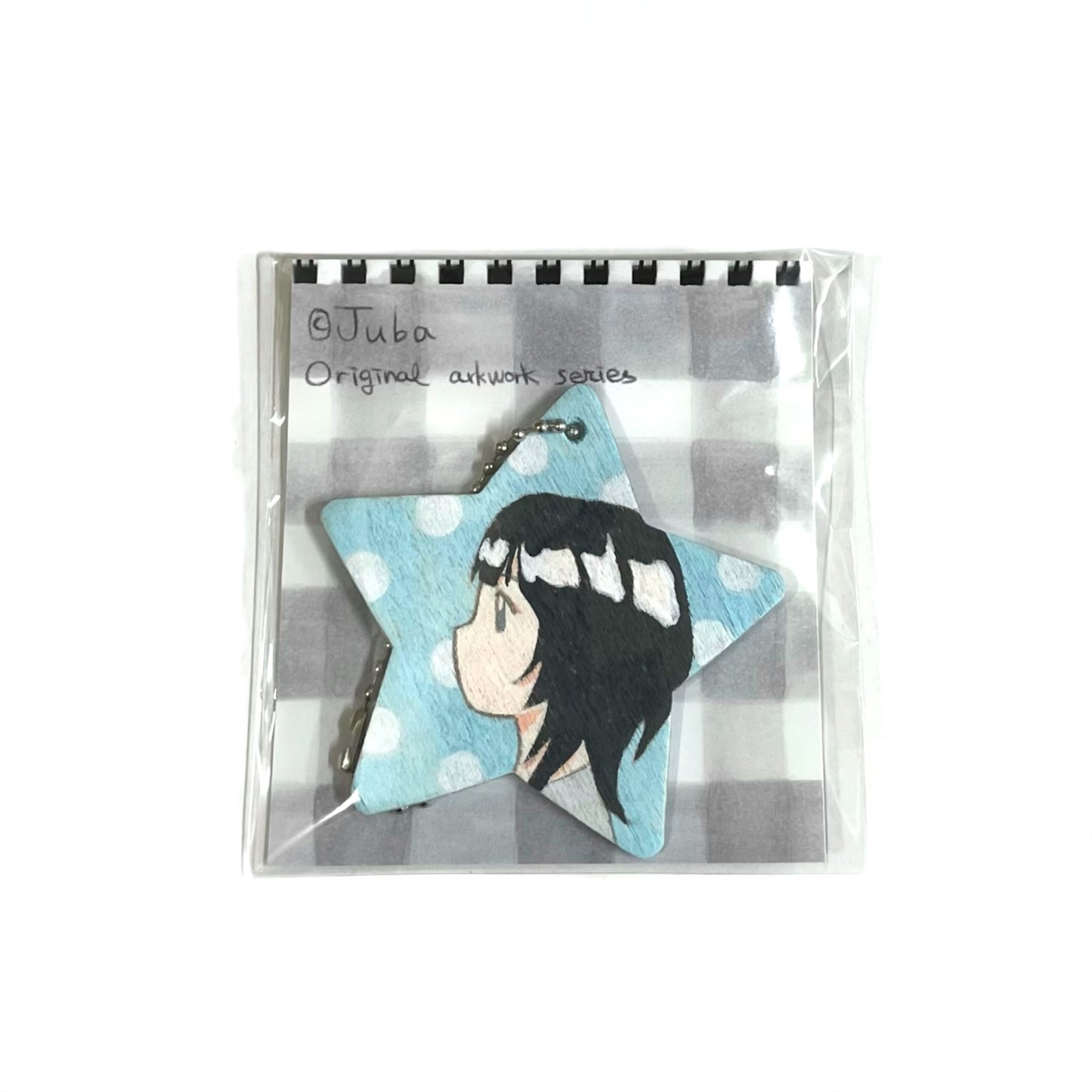 【JUBA】Dote Girl original art work wooden keychain / キーホルダー