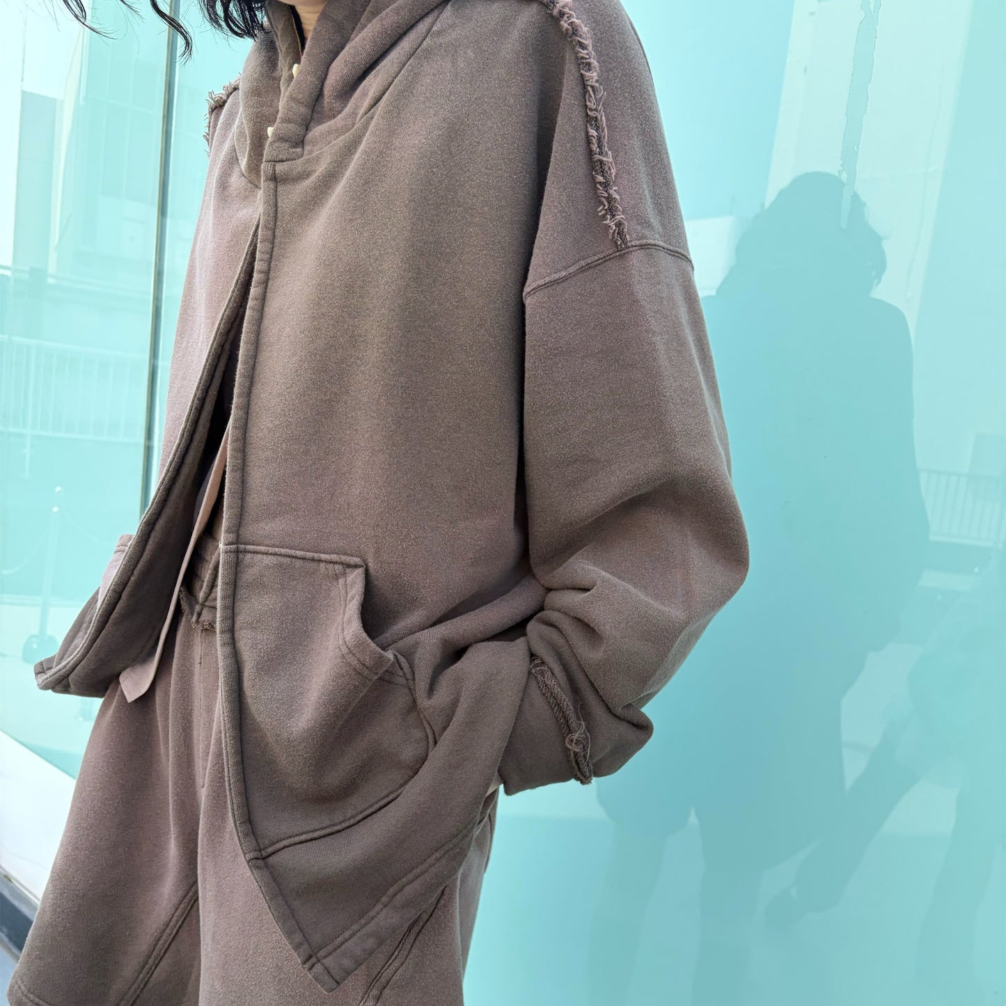 Bleach waves hoodie / DUST BROWN / ブリーチフーディー