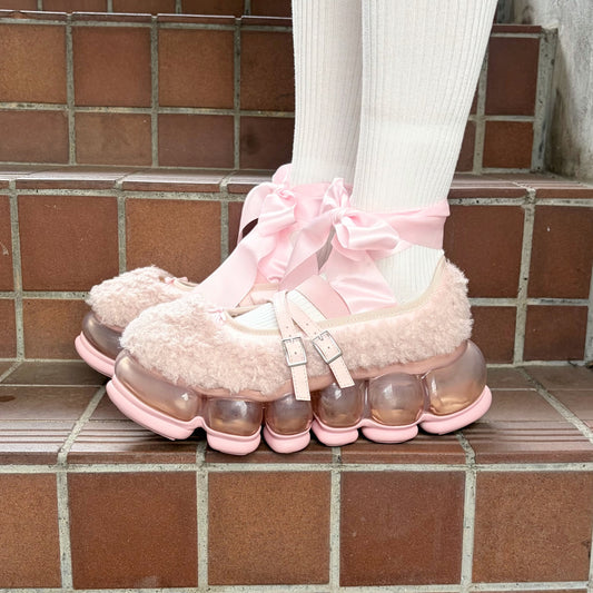 NEW JEWELRY FUR BALLET / PINK / ファーバレエシューズ