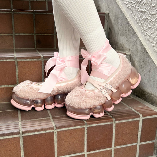 NEW JEWELRY FUR BALLET / PINK / ファーバレエシューズ