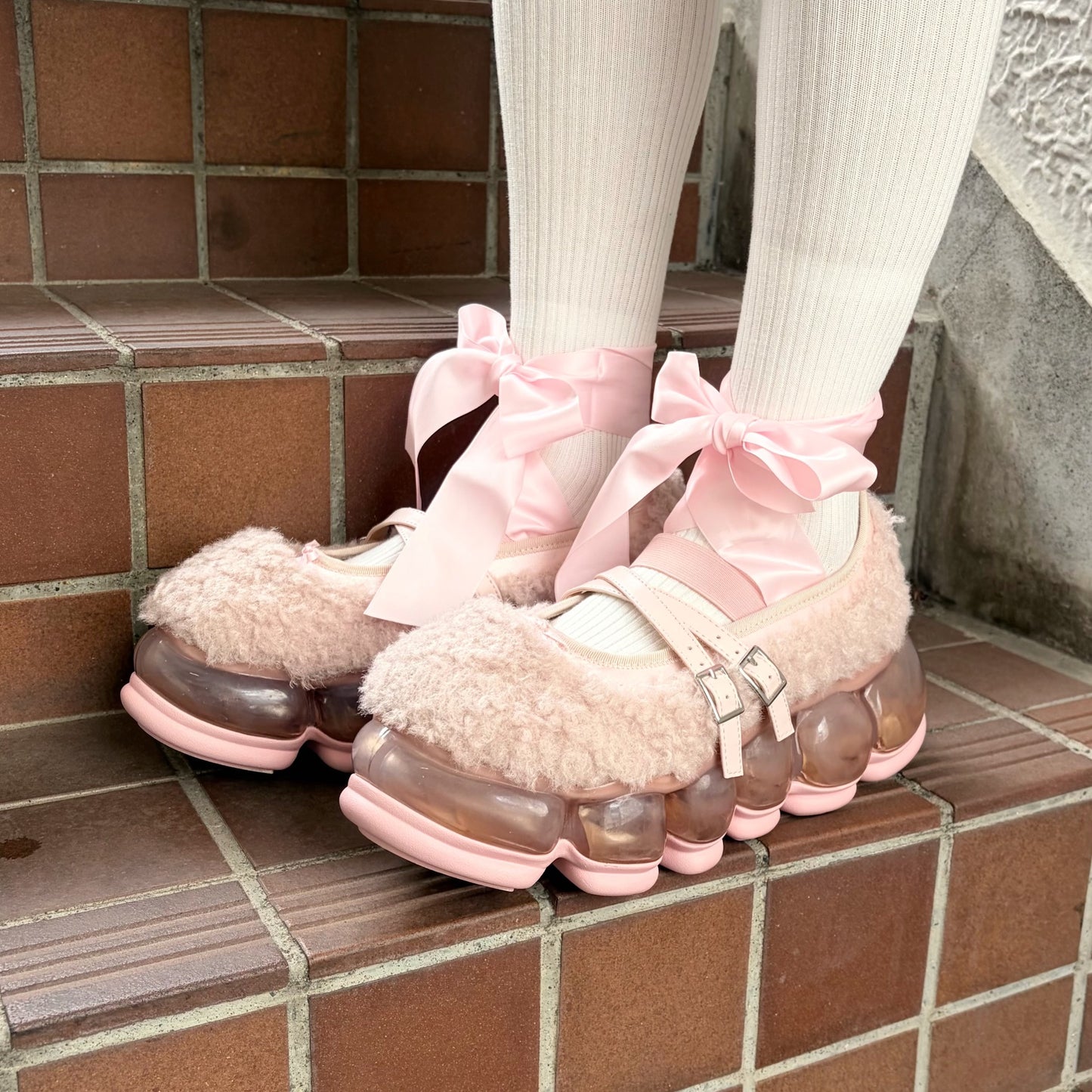 NEW JEWELRY FUR BALLET / PINK / ファーバレエシューズ