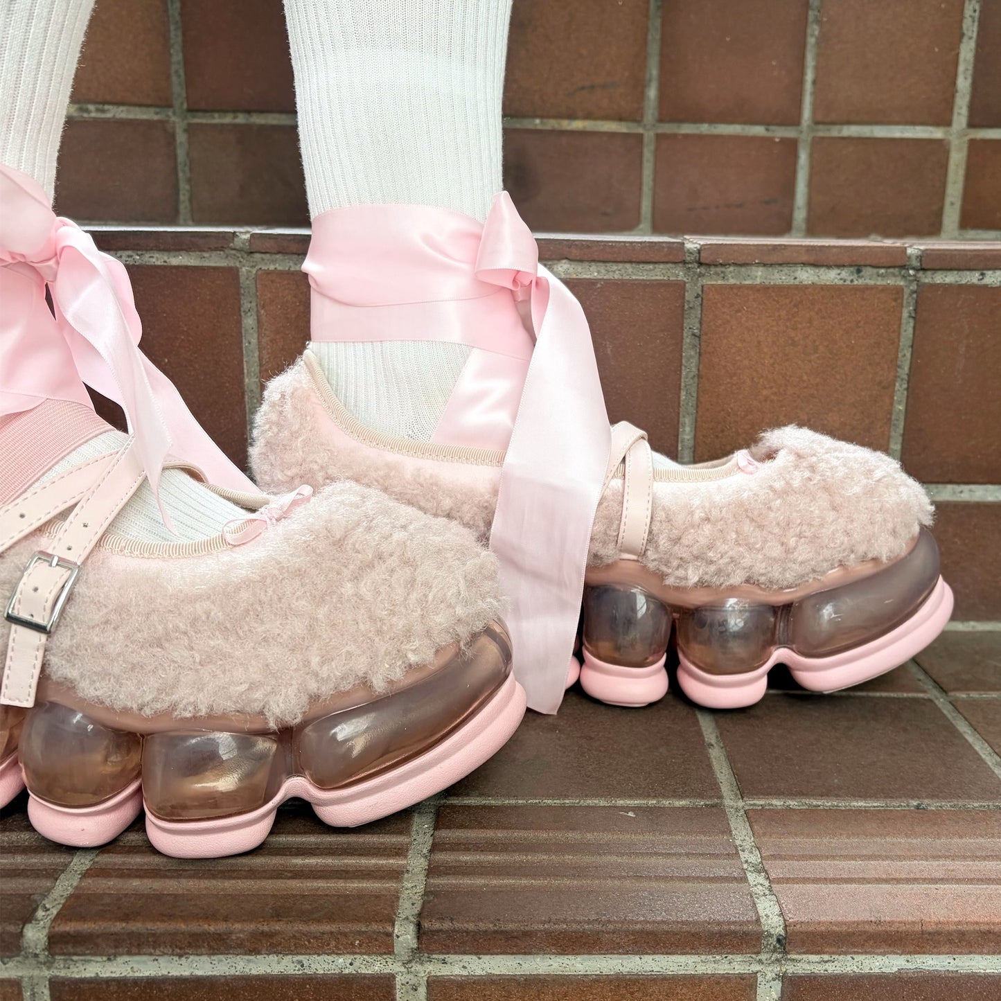 NEW JEWELRY FUR BALLET / PINK / ファーバレエシューズ