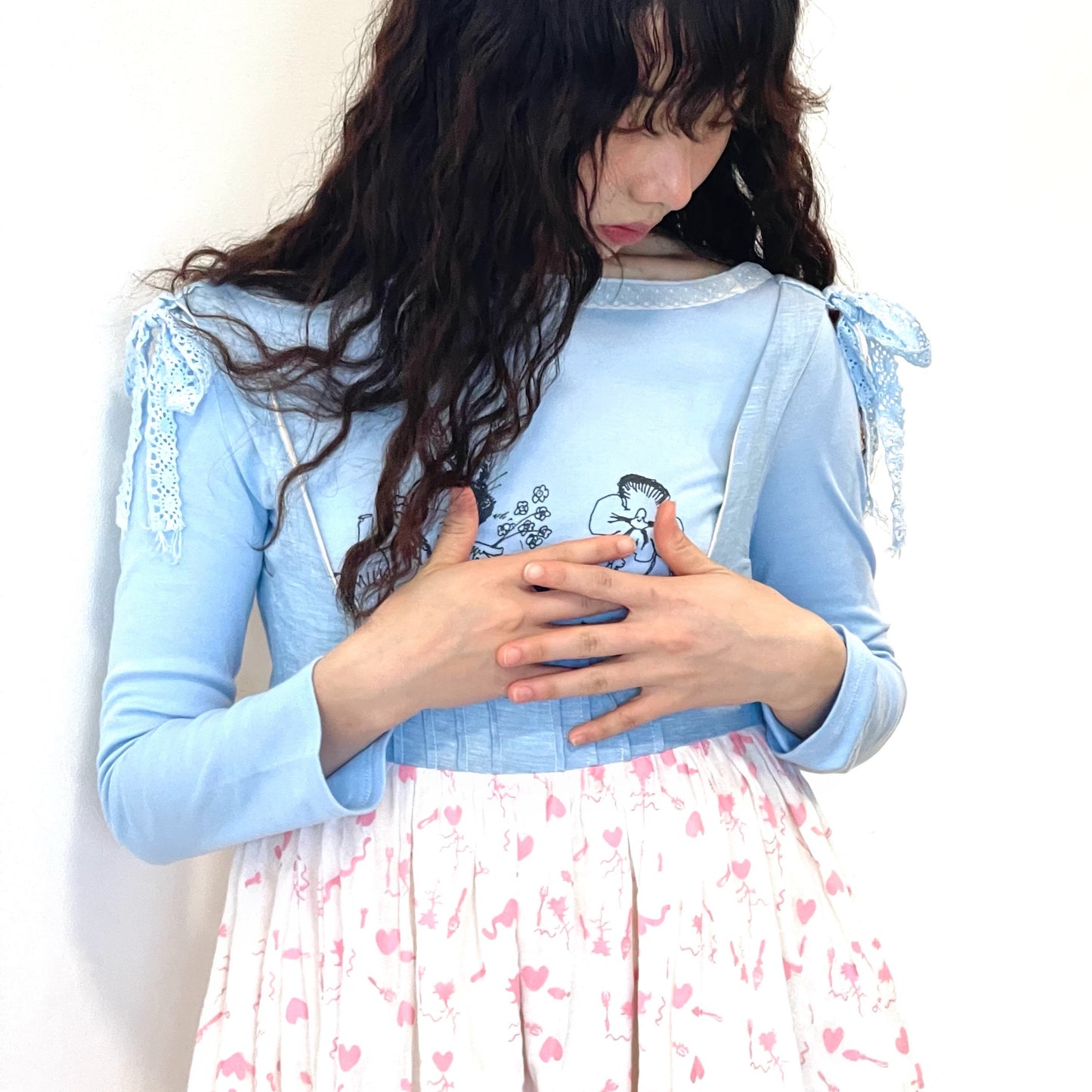 Ella pink sky mini dress / プリントミニドレス