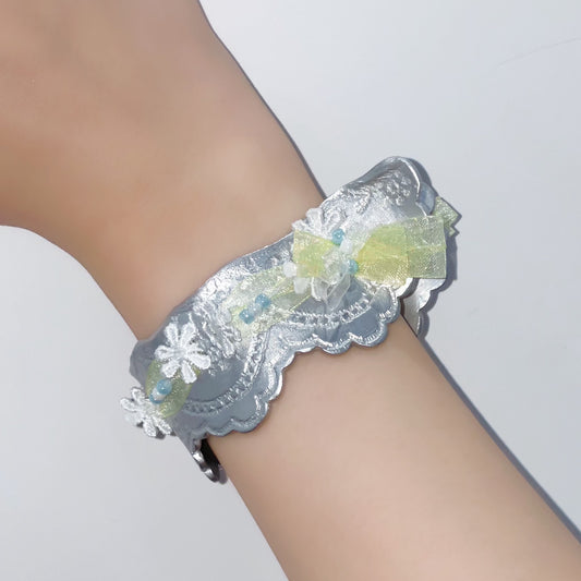 lace bangle / Flower yellow / レースバングル