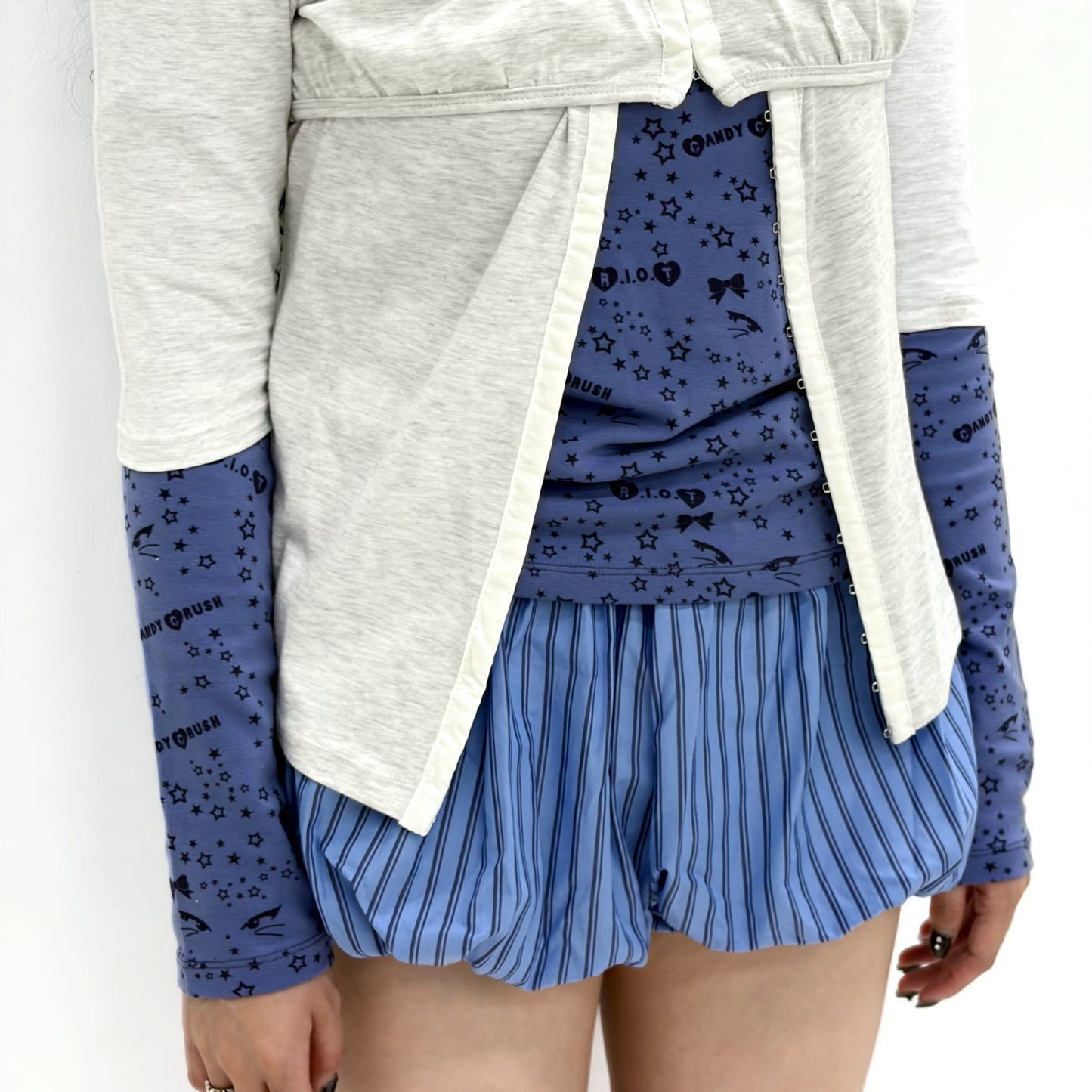 [fa.er.ie] bralette half cardigan / light grey / レイヤードカーディガン
