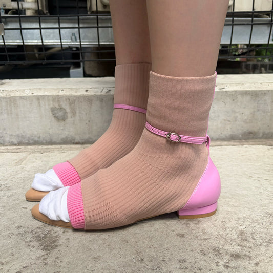 SOCKS PLUS PLUS / PINK / ソックスストラップシューズ