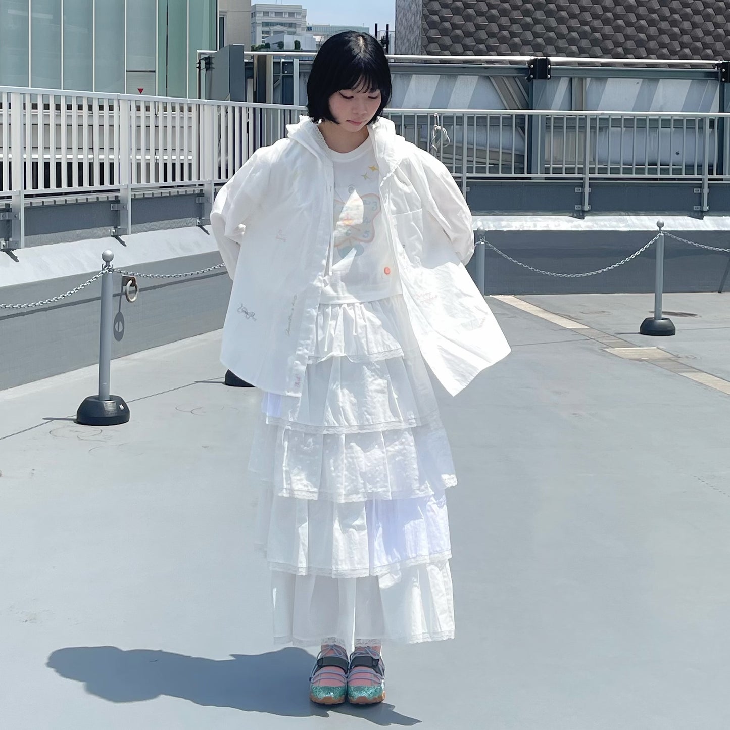 Jolie laide yearbook shirt / Embroidered / 刺繍フーディーシャツ