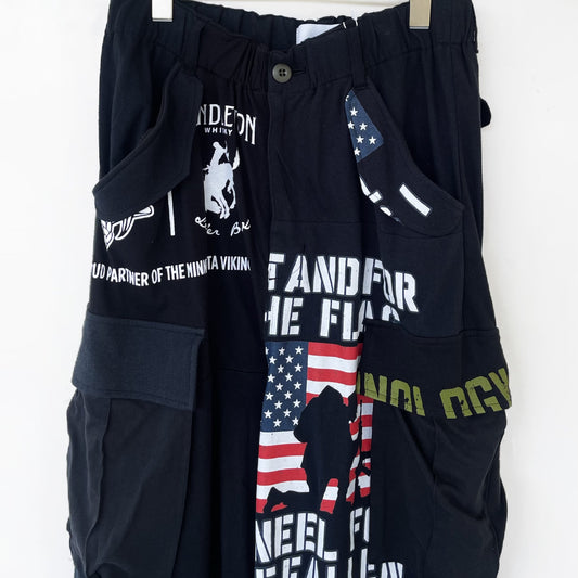 DE / RECONSTRUCTED VINTAGE T/CARGO / BLACK / リメイクカーゴパンツ