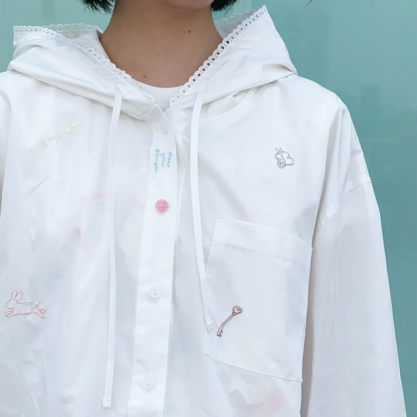 Jolie laide yearbook shirt / Embroidered / 刺繍フーディーシャツ