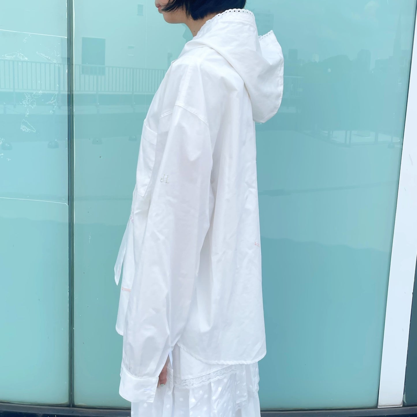 Jolie laide yearbook shirt / Embroidered / 刺繍フーディーシャツ