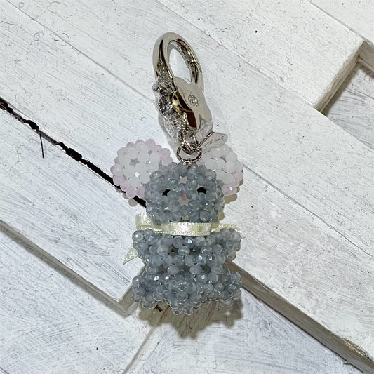 Mouse Key Ring / Gray / ねずみのビーズキーリング