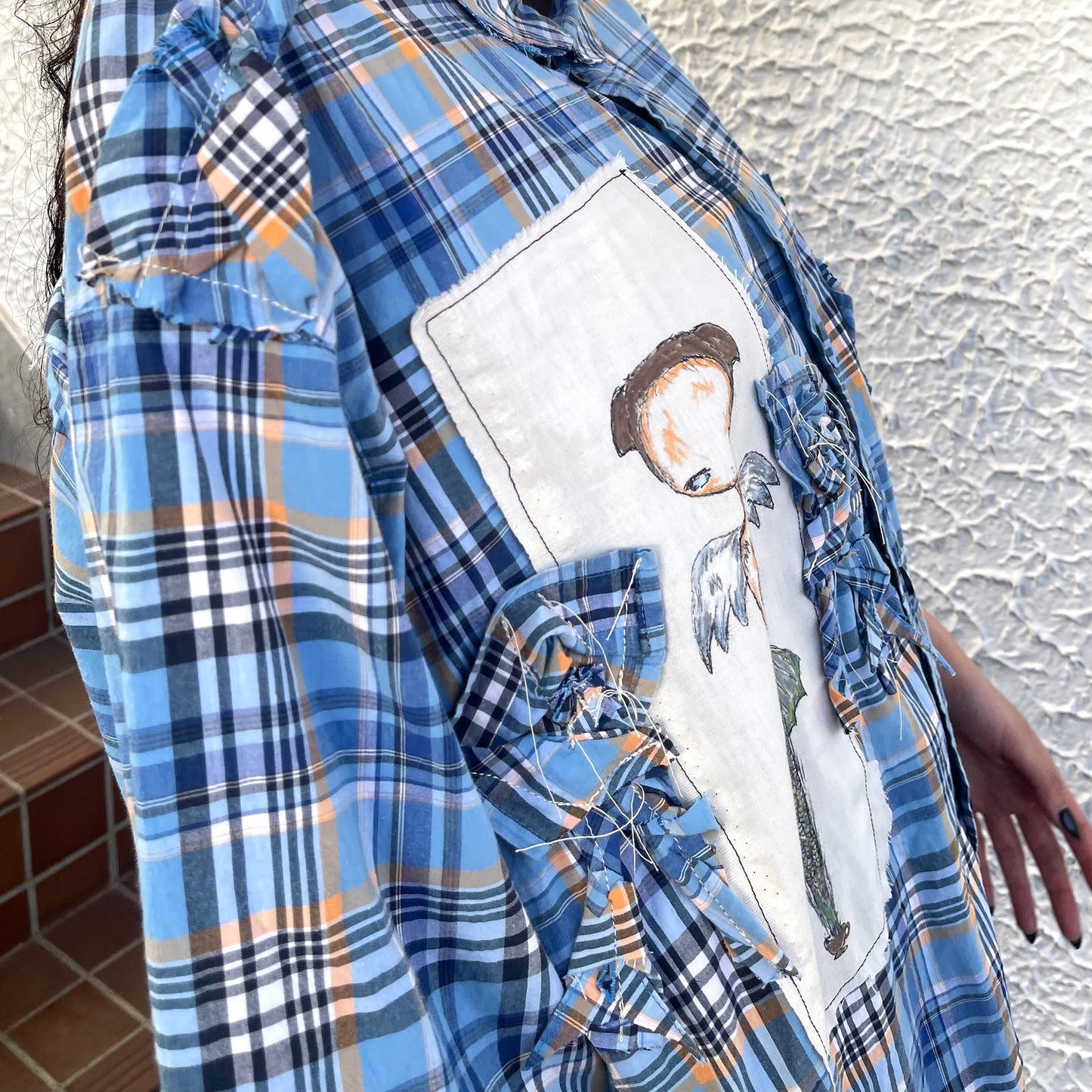trust teji x TONII MONDO collabolation ★ Bond check shirts / Blue / ボンドチェックシャツ