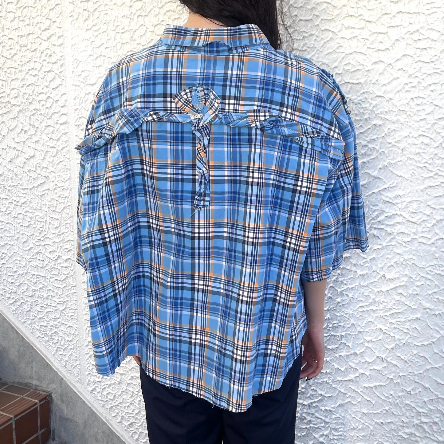 trust teji x TONII MONDO collabolation ★ Bond check shirts / Blue / ボンドチェックシャツ