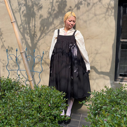 ribbon medley dress skirt / BLACK / リボンドレススカート
