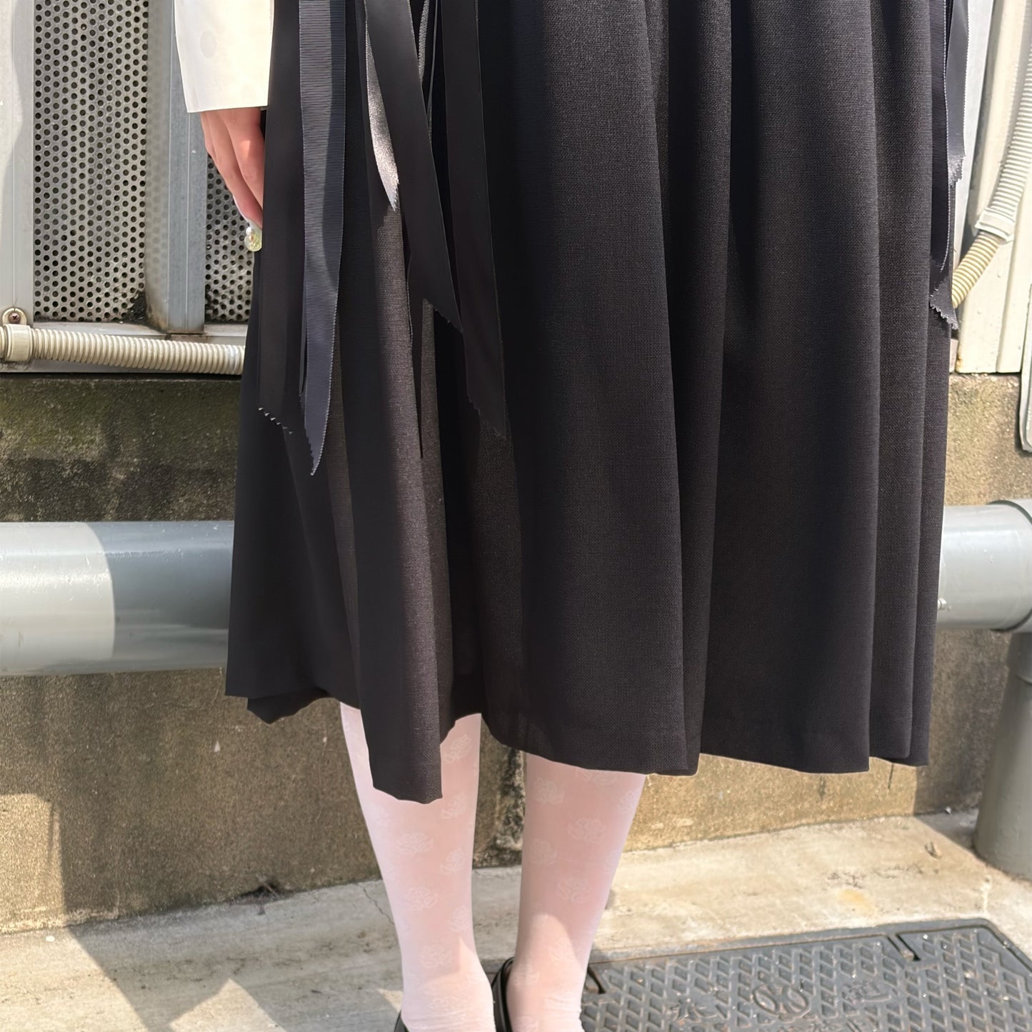 ribbon medley dress skirt / BLACK / リボンドレススカート