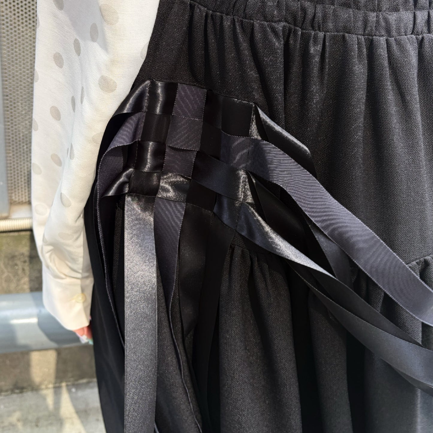 ribbon medley dress skirt / BLACK / リボンドレススカート