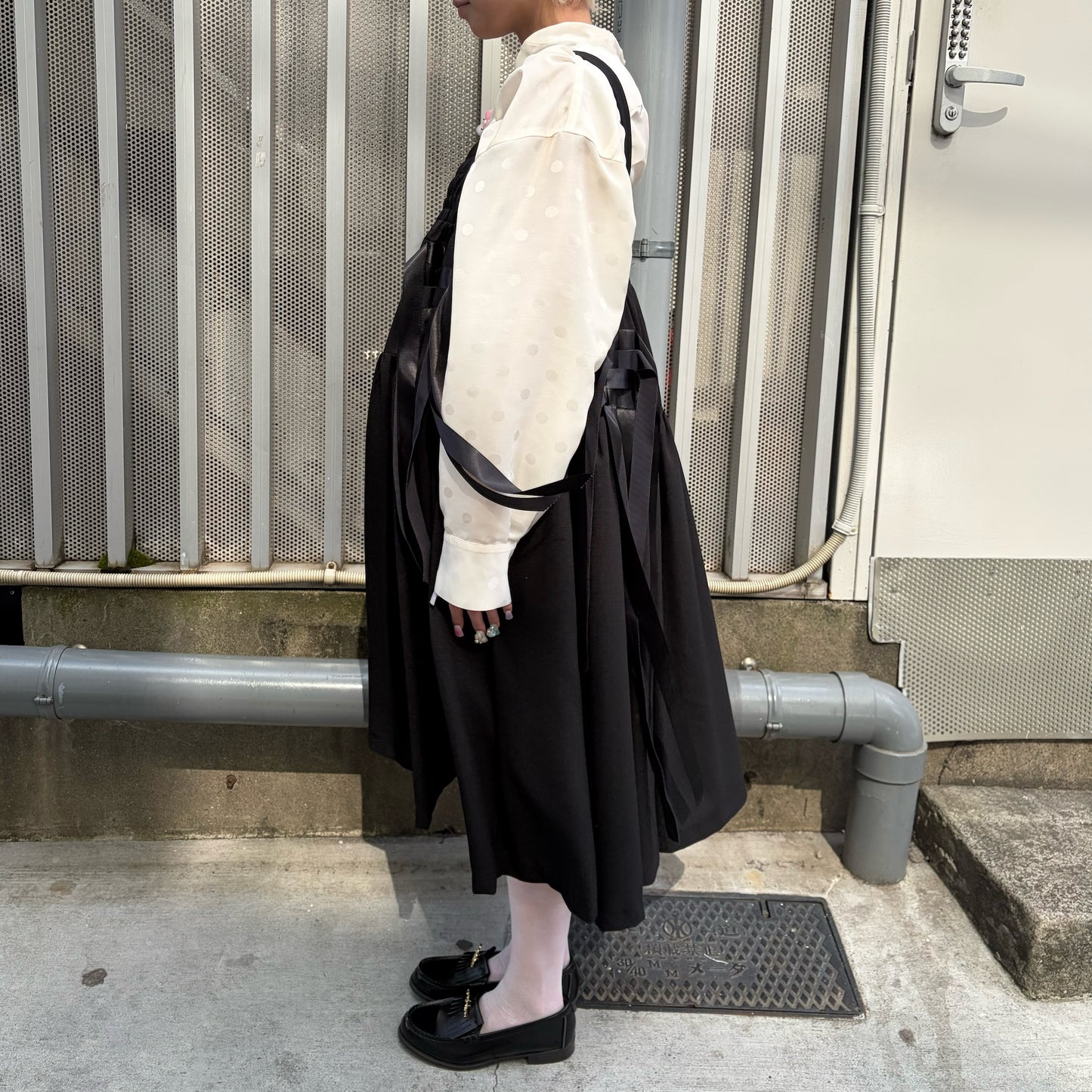 ribbon medley dress skirt / BLACK / リボンドレススカート