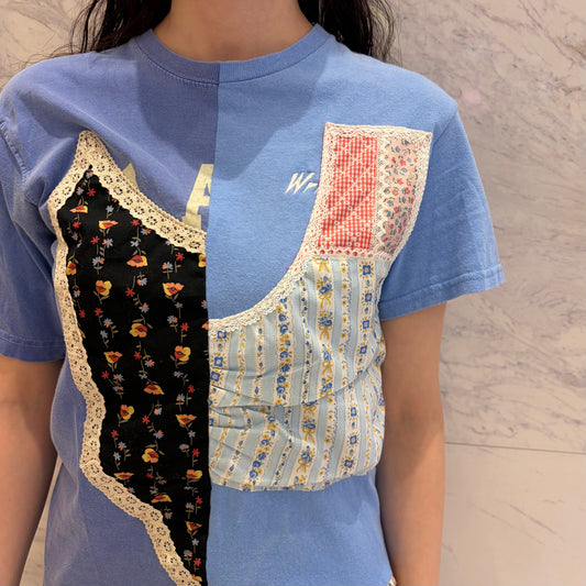 Crazy Tshirt / Blue / パッチワークTシャツ