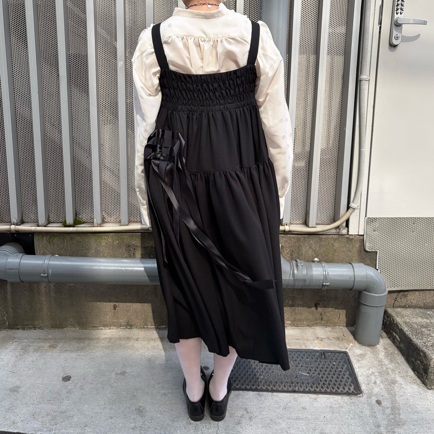 ribbon medley dress skirt / BLACK / リボンドレススカート
