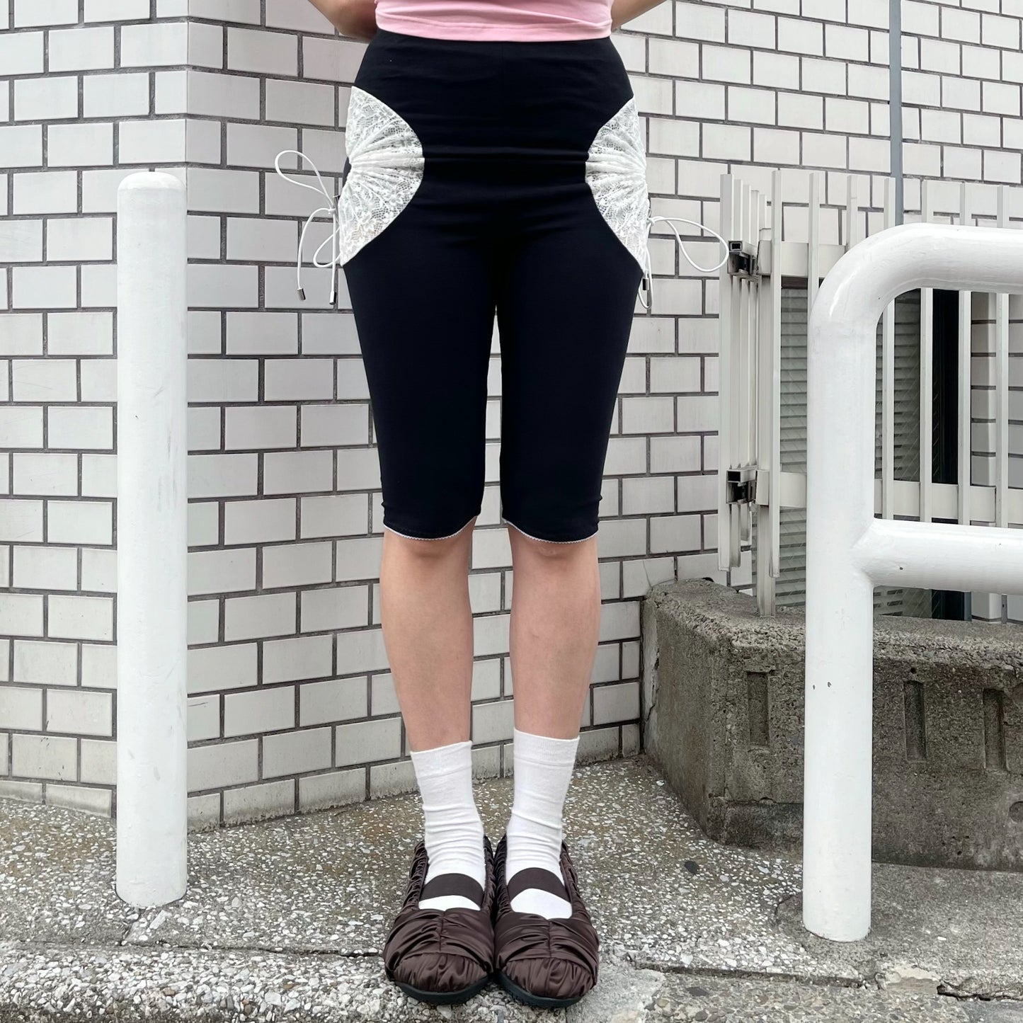 LACE CIRCLE BIKER SHORTS / BLACK / レースサークルショーツ