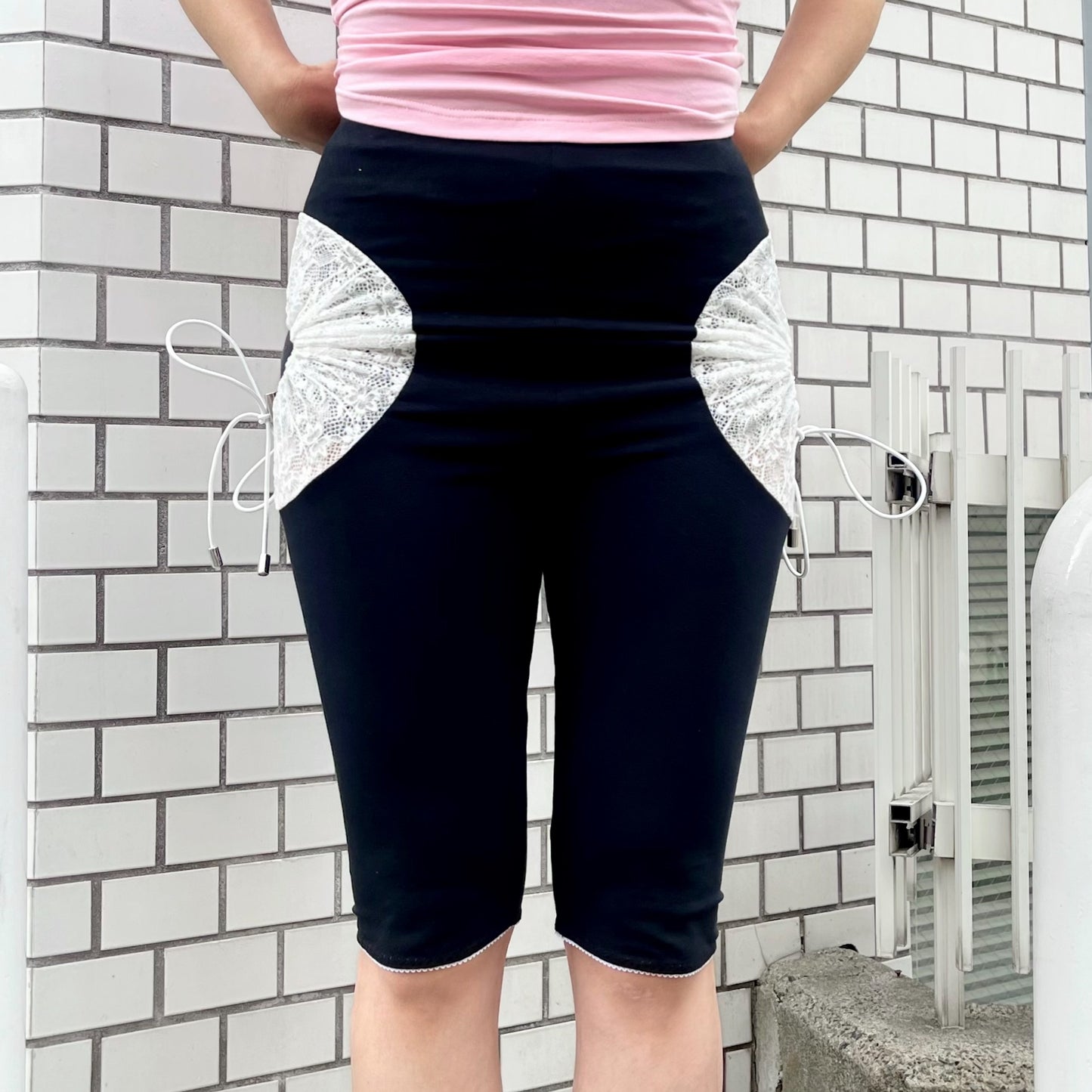 LACE CIRCLE BIKER SHORTS / BLACK / レースサークルショーツ