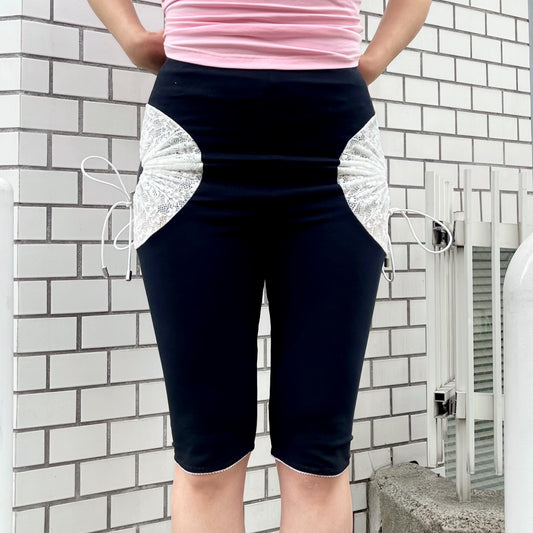 LACE CIRCLE BIKER SHORTS / BLACK / レースサークルショーツ