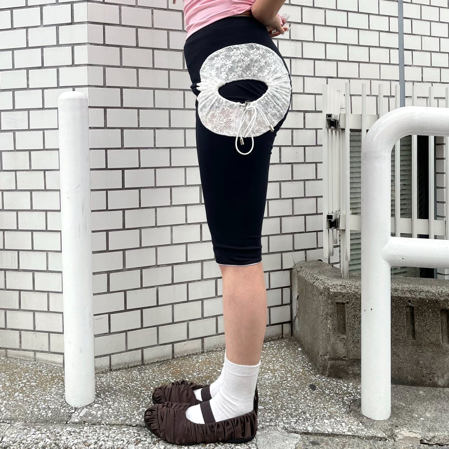 LACE CIRCLE BIKER SHORTS / BLACK / レースサークルショーツ