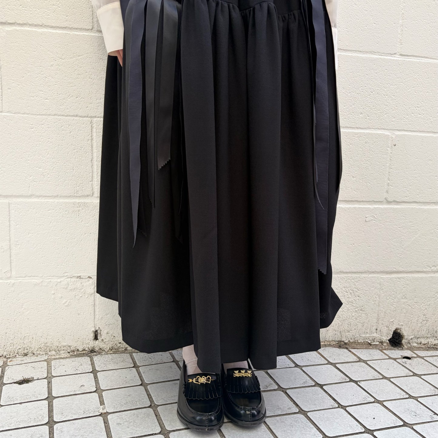ribbon medley dress skirt / BLACK / リボンドレススカート