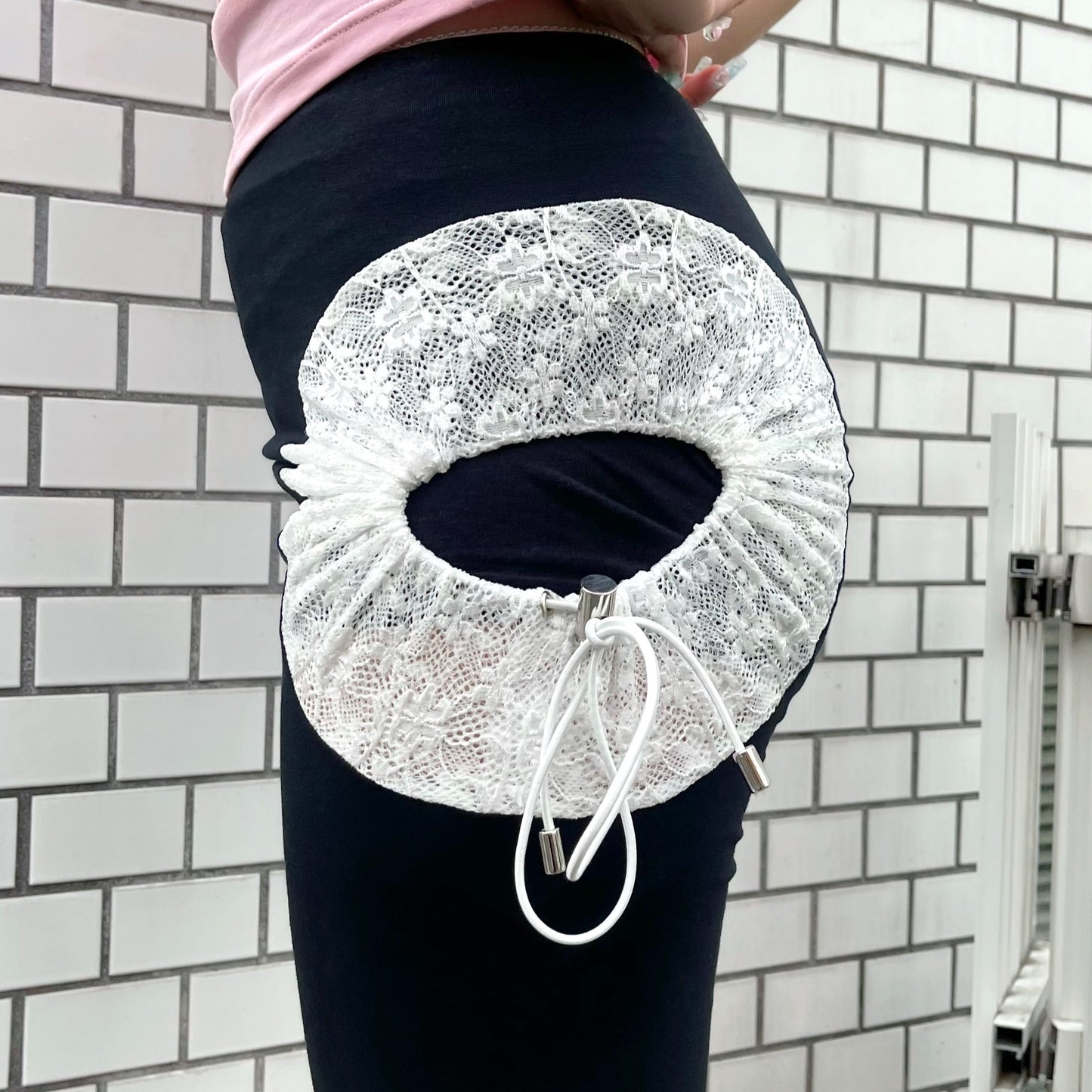 LACE CIRCLE BIKER SHORTS / BLACK / レースサークルショーツ