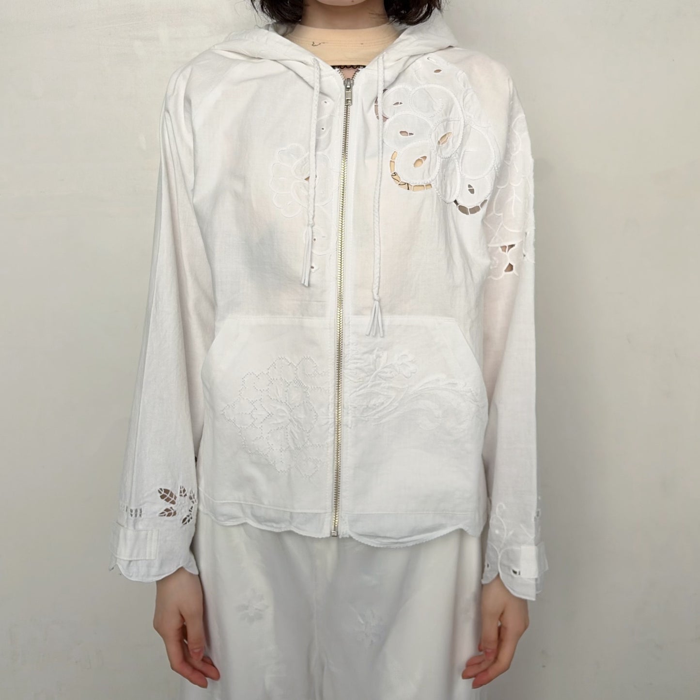 TABLE CLOTH ZIP-UP HOODIE / WHITE / テーブルクロスジップアップフーディー