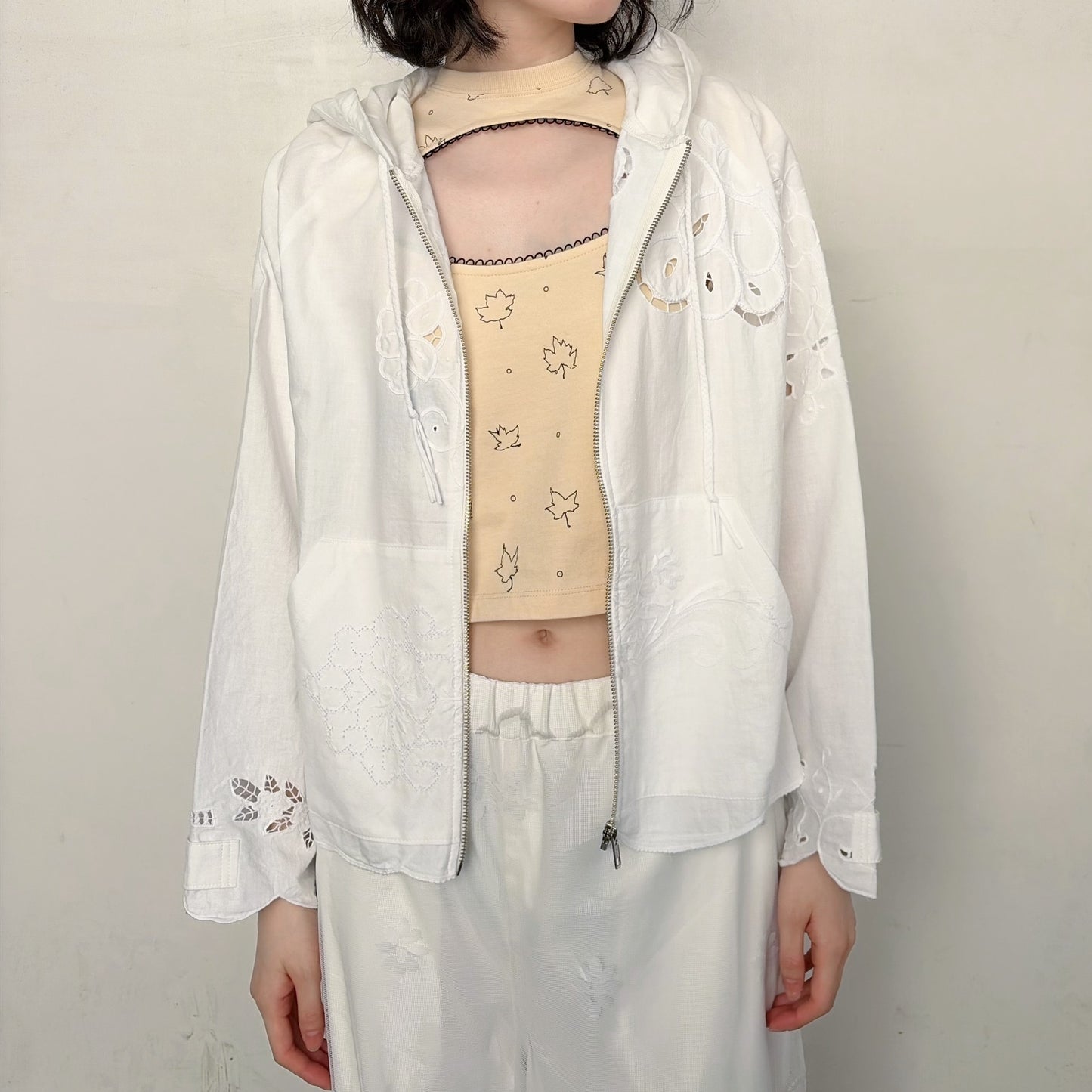 TABLE CLOTH ZIP-UP HOODIE / WHITE / テーブルクロスジップアップフーディー